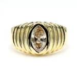 18K Solid Gold Marquise Lab Grown Diamond 0.73 Carat Cocktail Band - Image 3