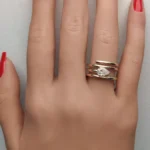 18K Solid Gold Pear Lab Grown Diamond 0.72 Carat Cocktail Ring - Image 5