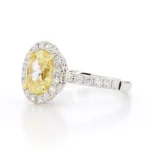 18K Solid Gold GIA Certified Natural Yellow Oval Diamond 3.28 Carat CTW Cocktail Ring - Image 4