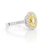 18K Solid Gold GIA Certified Natural Yellow Oval Diamond 3.28 Carat CTW Cocktail Ring - Image 2