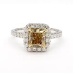 18K Solid Gold 2.04 Carat Radiant Yellow Lab Grown Diamond Cocktail Ring - Image 3