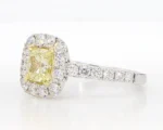 18K Solid Gold Cushion Lab Grown Yellow Diamond 1.94 Carat Cocktail Ring - Image 2