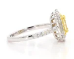 18K Solid Gold 1.97 Carat Radiant Yellow Lab Grown Diamond Cocktail Ring - Image 3