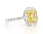 18K Solid Gold 1.97 Carat Radiant Yellow Lab Grown Diamond Cocktail Ring - Image 4