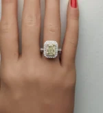 18K Solid Gold GIA Certified Natural Yellow Radiant Diamond 3.16 Carat CTW Cocktail Ring - Image 5