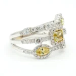 18K Solid Gold 2.22 Carat Cushion Yellow Natural Diamond Cocktail Ring - Image 4
