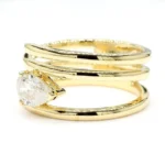 18K Solid Gold Pear Lab Grown Diamond 0.72 Carat Cocktail Ring - Image 2