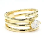 18K Solid Gold Pear Lab Grown Diamond 0.72 Carat Cocktail Ring - Image 4