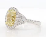 18K Solid Gold GIA Certified Natural Yellow Oval Diamond 4.06 Carat CTW Cocktail Ring - Image 4