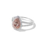 18K Solid Gold 1.17 Carat Pear Pink Lab Grown Diamond Cocktail Ring - Image 2