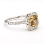 18K Solid Gold 2.04 Carat Radiant Yellow Lab Grown Diamond Cocktail Ring - Image 2