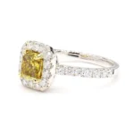 18K Solid Gold 1.66 Carat Radiant Green Lab Grown Diamond Cocktail Ring - Image 4