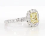 18K Solid Gold Cushion Lab Grown Yellow Diamond 1.94 Carat Cocktail Ring - Image 4