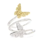 18K Solid Gold Round Natural Yellow Diamond 0.96 Carat Cocktail Ring