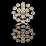 18K Solid Gold Round Lab Grown White Diamond 2.75 Carat Cocktail Ring - Image 3