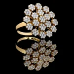 18K Solid Gold Round Lab Grown White Diamond 2.75 Carat Cocktail Ring - Image 4