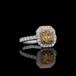 18K Solid Gold 1.61 Carat Radiant Yellow Lab Grown Diamond Cocktail Ring - Image 5