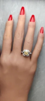 18K Solid Gold Cushion Lab Grown Diamond 1.84 Carat Cocktail Ring - Image 5