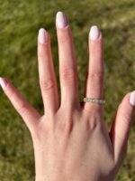 18K Solid Gold Oval Lab Grown Yellow & Diamond 1.17 Carat Wedding Band - Image 4