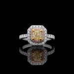 18K Solid Gold 1.61 Carat Radiant Yellow Lab Grown Diamond Cocktail Ring - Image 6