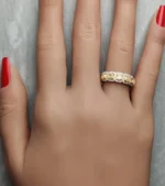 18K Solid Gold Cushion Natural Yellow Diamond 1.80 Carat Cocktail Ring - Image 5