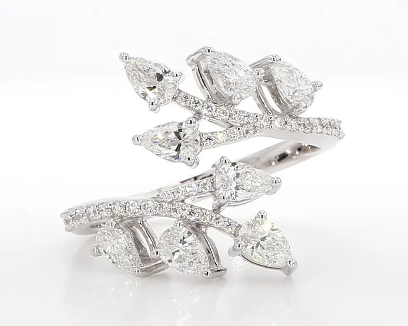 il_794xN.6602426893_27b8 18K Solid Gold Pear Lab Grown Diamond 1.27 Carat Cocktail Ring - Image 1