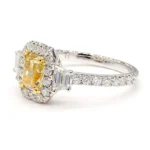 18K Solid Gold 1.98 Carat Radiant Yellow Lab Grown Diamond Cocktail Ring - Image 4