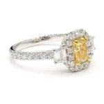 18K Solid Gold 1.98 Carat Radiant Yellow Lab Grown Diamond Cocktail Ring - Image 2
