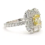 18K Solid Gold GIA Certified Natural Intense Yellow Radiant Diamond 2.54 Carat CTW Cocktail Ring - Image 2