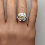 18K Solid Gold GIA Certified Natural Intense Yellow Radiant Diamond 2.54 Carat CTW Cocktail Ring - Image 5