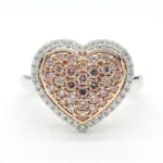 18K Solid Gold Round Natural Pink Diamond 0.84 Carat Cocktail Ring - Image 3