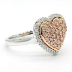 18K Solid Gold Round Natural Pink Diamond 0.84 Carat Cocktail Ring - Image 2