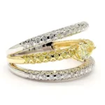 18K Solid Gold Pear Natural Yellow Diamond 1.52 Carat Cocktail Ring - Image 4