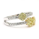 18K Solid Gold Round Natural Yellow Diamond 0.97 Carat Cocktail Ring - Image 4