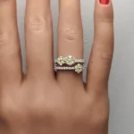 18K Solid Gold Round Natural Yellow Diamond 0.97 Carat Cocktail Ring - Image 5