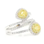 18K Solid Gold Oval Natural Yellow Diamond 1.51 Carat Cocktail Ring - Image 4