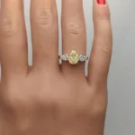 18K Solid Gold 2.31 Carat Pear Yellow Natural Diamond Cocktail Ring - Image 5