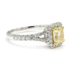 18K Solid Gold Radiant Lab Grown Yellow Diamond 1.24 Carat Cocktail Ring - Image 2