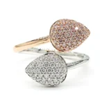 18K Solid Gold Round Natural Pink Diamond 0.61 Carat Cocktail Ring - Image 3