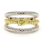 18K Solid Gold Pear Natural Yellow Diamond 1.52 Carat Cocktail Ring - Image 3