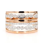 18K Solid Gold Round Natural Diamond 0.62 Carat Cocktail Ring - Image 3