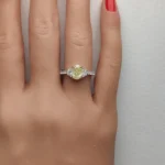 18K Solid Gold 2.42 Carat Oval Yellow Natural Diamond Cocktail Ring - Image 5