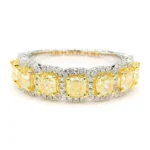 18K Solid Gold Radiant Natural Yellow Diamond 2.06 Carat Cocktail Band - Image 3