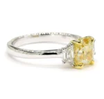 18K Solid Gold 1.92 Carat Cushion Yellow Natural Diamond Cocktail Ring - Image 2