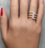 18K Solid Gold Radiant Natural Yellow Diamond 1.23 Carat Cocktail Ring - Image 5