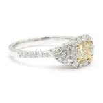 18K Solid Gold Radiant Natural Yellow Diamond 0.98 Carat Cocktail Ring - Image 4