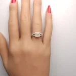 18K Solid Gold Radiant Lab Grown Fancy Yellow Diamond 1.06 Carat Cocktail Ring - Image 4