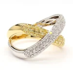 18K Solid Gold Round Natural Yellow Diamond 0.99 Carat Cocktail Ring - Image 4
