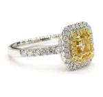 18K Solid Gold 1.54 Carat Radiant Yellow Lab Grown Diamond Cocktail Ring - Image 4