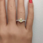 18K Solid Gold 2.15 Carat Oval Yellow Natural Diamond Cocktail Ring - Image 5